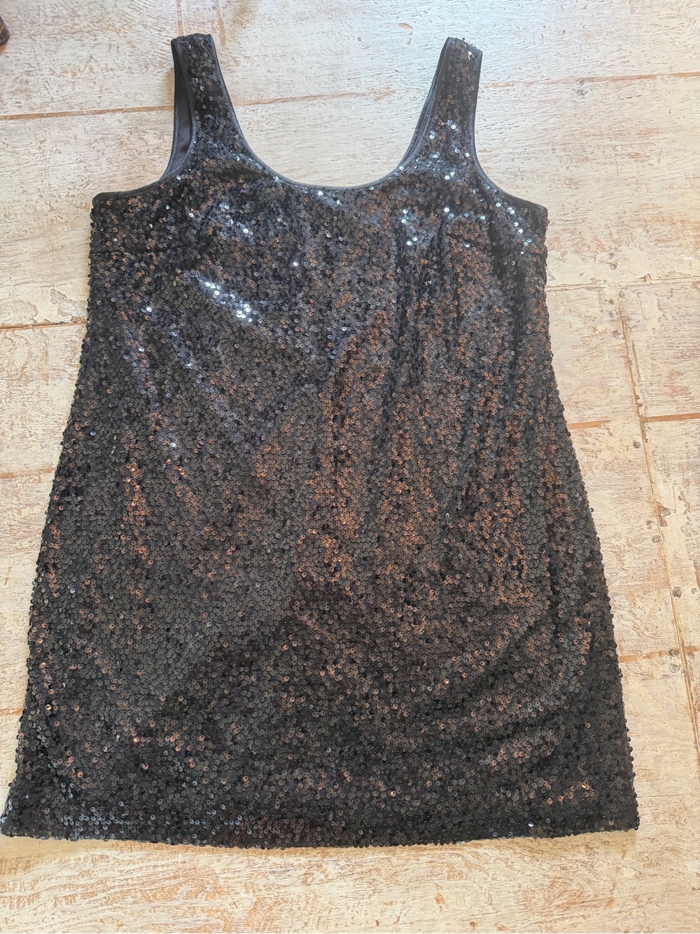 Black Sequin Tank Party Dress size 16